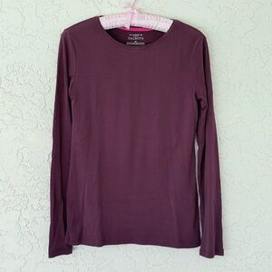 100% Pima Cotton Talbots Women's Purple Long Sleeve Top